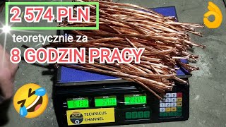 Korowanie kabli z miedzi jak wydobyć miedz  gruby odzysk kasy [upl. by Revilo201]