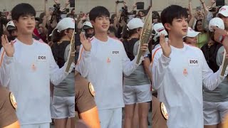 240714 BTS Jin at Olympics Torch Relay 2024 In Paris [upl. by Oirrad]