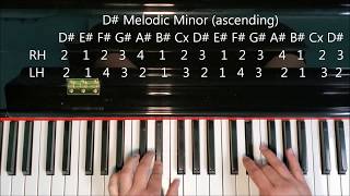 D Sharp E Flat Minor Scale on Piano Natural Harmonic Melodic [upl. by Angelis260]