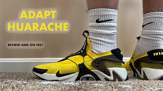 Nike Adapt Huarache Yellow Review and On Feet [upl. by Hoffer]