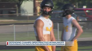 Malakoff opens fall football practice as defending state champions [upl. by Nofets832]