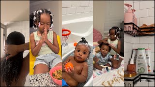 Night Routine with 2 Kids  Dinner Bath Time Self Care  More [upl. by Nnyleitak]