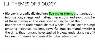 Grade 12 Biology Theme 1  New Properties Emerge at Successive Levels of Biological Organization [upl. by Krisha]