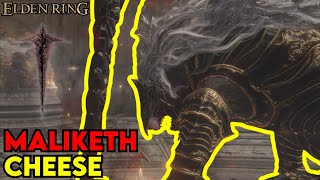 Elden Ring Maliketh the Black Blade CHEESE Strategy [upl. by Eessac]