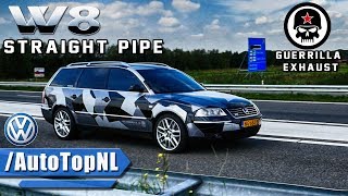 VW Passat W8 INSANELY LOUD Guerrilla Exhaust SOUND by AutoTopNL [upl. by Vivienne]