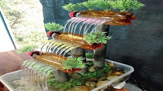 DIY  How to make Waterfall Fountain Using Plastic Bottle  Fountain Craft [upl. by Edwina]