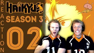 SOS Bros React  Haikyuu Season 3 Episode 2  Karasuno Struggles to Defend [upl. by Lette]