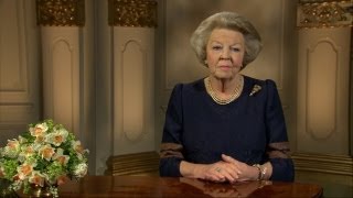 Toespraak Koningin aan de vooravond van haar abdicatie 2013 [upl. by Yrallam249]