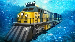 Underwater Lego Train  Train Rescue cartoon  Choo choo train kids videos [upl. by Gessner]