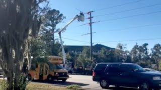 Update on traffic downed power lines on Ribaut Road [upl. by Jonna184]