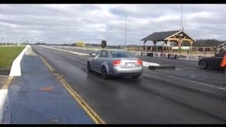 Audi RS4 B7 42 vs Audi S4 B8 30T APR 93 tuned  14 mile drag race RS4 128310928 S4 quit [upl. by Kaehpos]