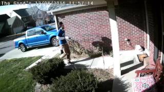 Thief stealing packages off my porch I got the packages back [upl. by Moskow]