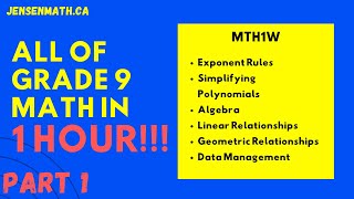 ALL OF GRADE 9 MATH IN 60 MINUTES exam review part 1 [upl. by Norihs238]