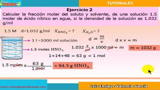 Fracción molar con soluciones químicas [upl. by Nerhe]