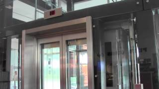 KONE MonoSpace MRL Traction scenic elevators  Nordby Shoppingcenter Nordby Sweden [upl. by Faxon]