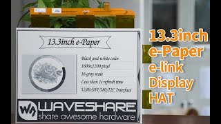 Waveshare 133inch ePaper eInk Display HAT For Raspberry Pi 1600×1200 16 Grey Scales [upl. by Nuahsal]