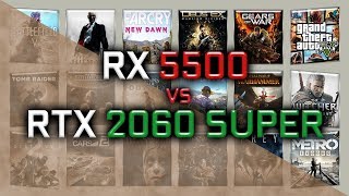 RX 5500 vs RTX 2060 Super Benchmarks  59 tests [upl. by Halet]