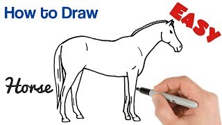 How to Draw a Horse Easy Step by Step Drawing [upl. by Gilbye]