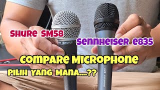 Compare Microphone Shure SM58 VS Sennheiser e835 [upl. by Eleonora]