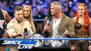 The new SmackDown Tag Team and Womens Titles are unveiled SmackDown Live Aug 23 2016 [upl. by Torbart]