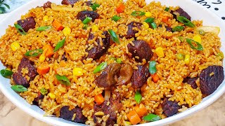 Riz Gras A La Viande de Boeuf  Beef Jollof Rice [upl. by Inatirb]