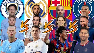 Man City VS 2017 Real Madrid VS 2009 Barcelona VS PSG 😮🔥 ULTİMATE Comparison 💪 [upl. by Nimesay]