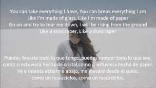 Skyscraper Demi Lovato Lyrics español ingles [upl. by Ecydnarb376]