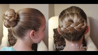 How To Braided Stacked Hair Bun Tutorial  Pretty Hair is Fun [upl. by Judie325]