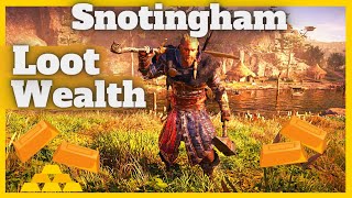 AC Valhalla Snotingham Find Wealth Find Tungsten Ingot  Find Armor Rune Snotingham [upl. by Boutis]