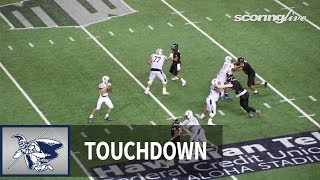 Kamehameha vs Iolani Jaykob Cabunoc 20yd TD pass from T Yam Sept 30 2016 [upl. by Noislla]