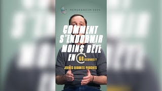 Comment sendormir moins bête en 60 secondes  Mémorandum  Ep3 quotJeunes aidants prochesquot [upl. by Hairu]