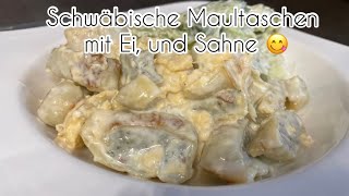 Maultaschen mit Ei amp Sahne geht schnell ist günstig und schmeckt sagenhaft😋🍴 [upl. by Ahsineb54]