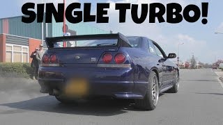 504HP Nissan R33 GTR BIG SINGLE TURBO EPIC SOUNDS [upl. by Yelime]