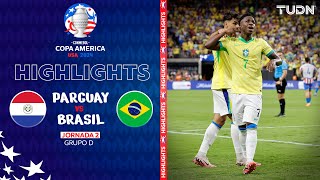 HIGHLIGHTS  Paraguay vs Brasil  Copa América 2024  J2  TUDN [upl. by Ielirol]