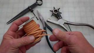 Leather lacing How to do the Whip Stitch [upl. by Llerret]