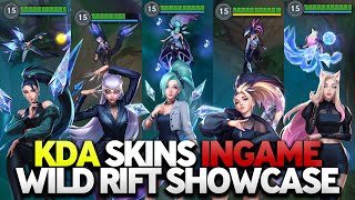 KDA ALL OUT SKINS SPOTLIGHT IN WILD RIFT ALL 5 SKINS  League of Legends Wild Rift [upl. by Novi]