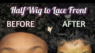 Broke Btch Series Pt 2  Transforming a Half Wig Into a Lace Frontal [upl. by Mcclenaghan]