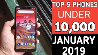 Top 5 Best Smartphones Under 10000 In January 2019 Hindi [upl. by Philander]