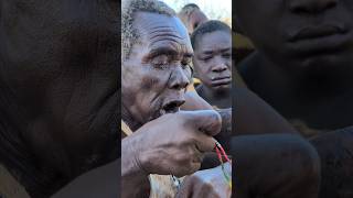 Lunchtime Hadzabe tribe Old man enjoying his favorite Soup middle of nowhere ‼️😋😲hadzabetribe food [upl. by Smoht516]