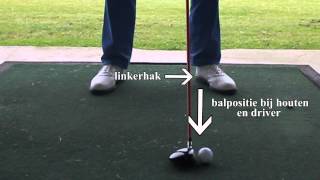 Balpositie bij golf  Driver  Houten 3 en 5  Golfmeester [upl. by Galvan725]