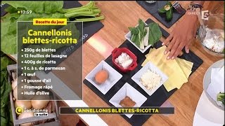 Recette de Farida  Cannelloni blettesricotta et sauce tomate [upl. by Corie897]