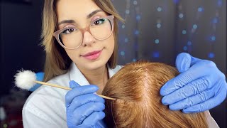 ASMR Doctor Scalp amp Lice Check Inspection Exam Roleplay Medical Examination Glove Sounds Massage [upl. by Ardiedal424]