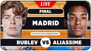 RUBLEV vs AUGER ALIASSIME • ATP Madrid 2024 Final • LIVE Tennis PlaybyPlay Stream [upl. by Machos40]