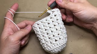 Crochet a water bottle holder cross patternsimple and easy for beginner ASMR SubEng [upl. by Bodi836]