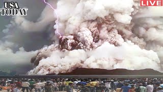 Horrible todayMount Tonga erupts The explosion produces the most intense thunderstorm ever [upl. by Noskcire]