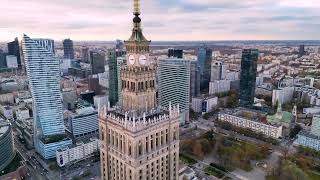 Warsaw City Center  Cinematic Drone Video 4k [upl. by Dixon]