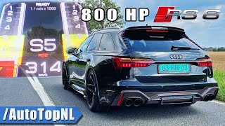 800HP AUDI RS6 C8 ABT  0300KMH ACCELERATION amp SOUND by AutoTopNL [upl. by Naoj]