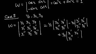 Diff Eqn Finding Wronskian of two and three solutions [upl. by Zat565]