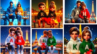 Cute viral cartoon couple  Ai cartoons couple dpz  cute couple dpz  viral Alphabets Dpz  Ai dpz [upl. by Nydnarb608]