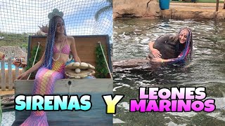 MI HERMANA Y YO NOS CONVERTIMOS EN SIRENAS Y NADAMOS CON LEONES MARINOS EN EL PARQUE ACUATICO 🧜‍♀️ [upl. by Primavera]